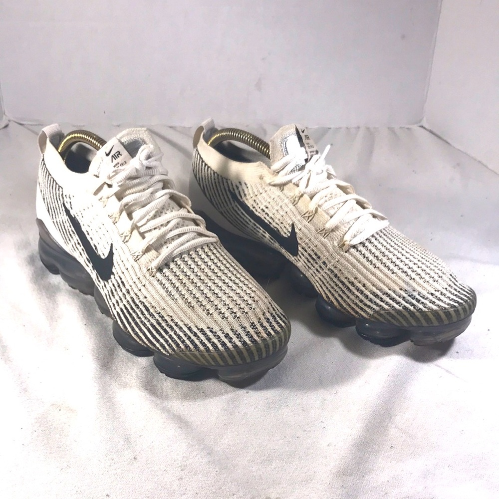 Nike Men’s Air VaporMax Flyknit 3 Zebra White Black Running Shoes Size 10.5